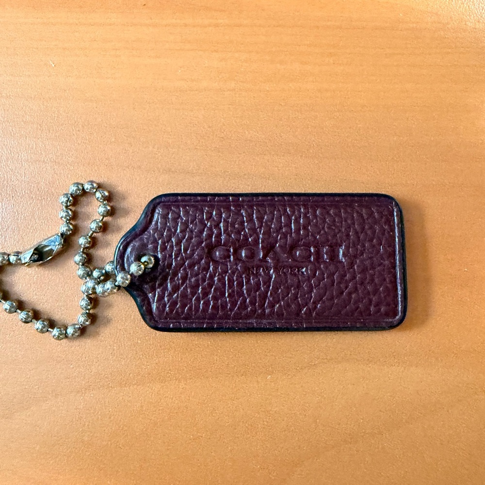 Coach Burgundy Leather Hang Tag